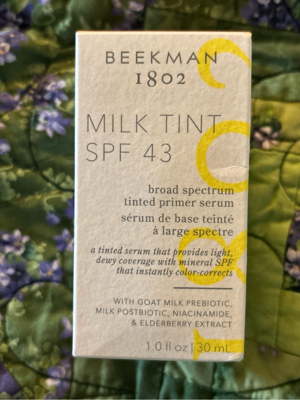 Beekman 1802 Milk Tint SPF 43 Tinted Primer Serum — Yellow Accents